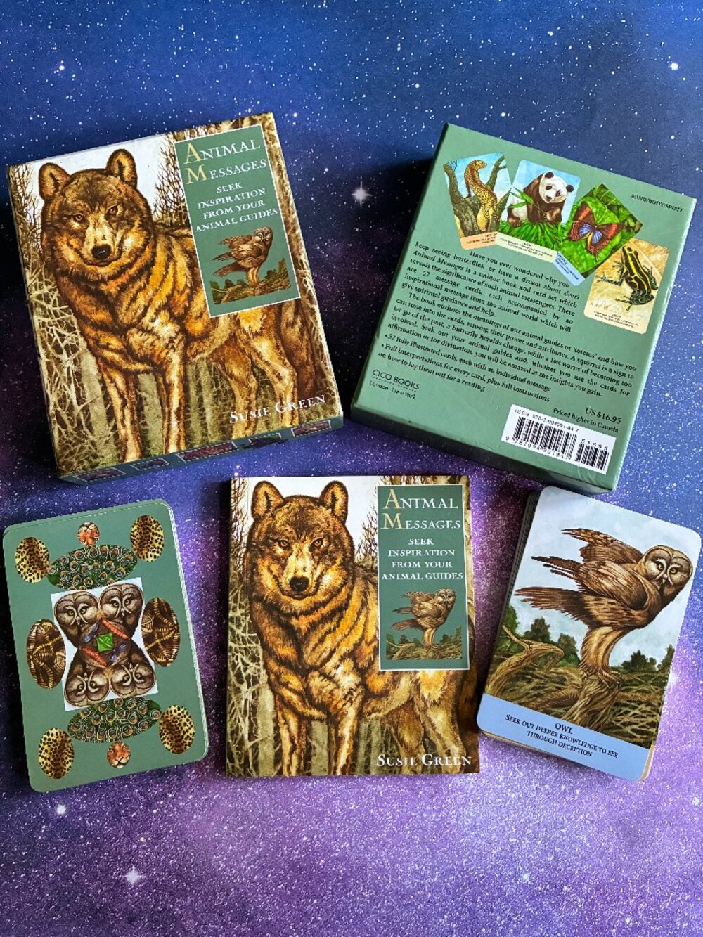 Animal Messages Cards by Susie Green with book